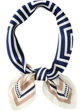 Women's Geometry Houndstooth Scarf for Hair Digital Printed Headscarf Silk